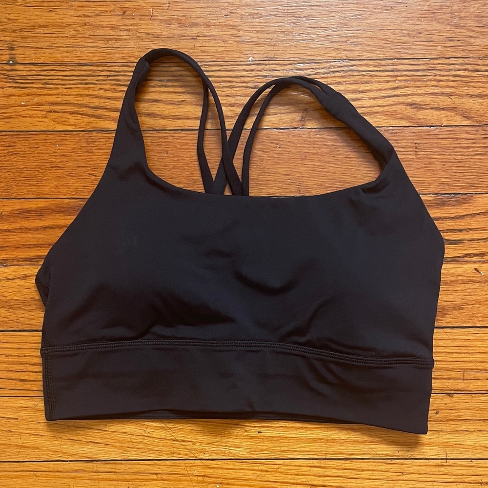 Lululemon Energy Longline Bra Medium Support, B–D Cups, Size 8 in Black